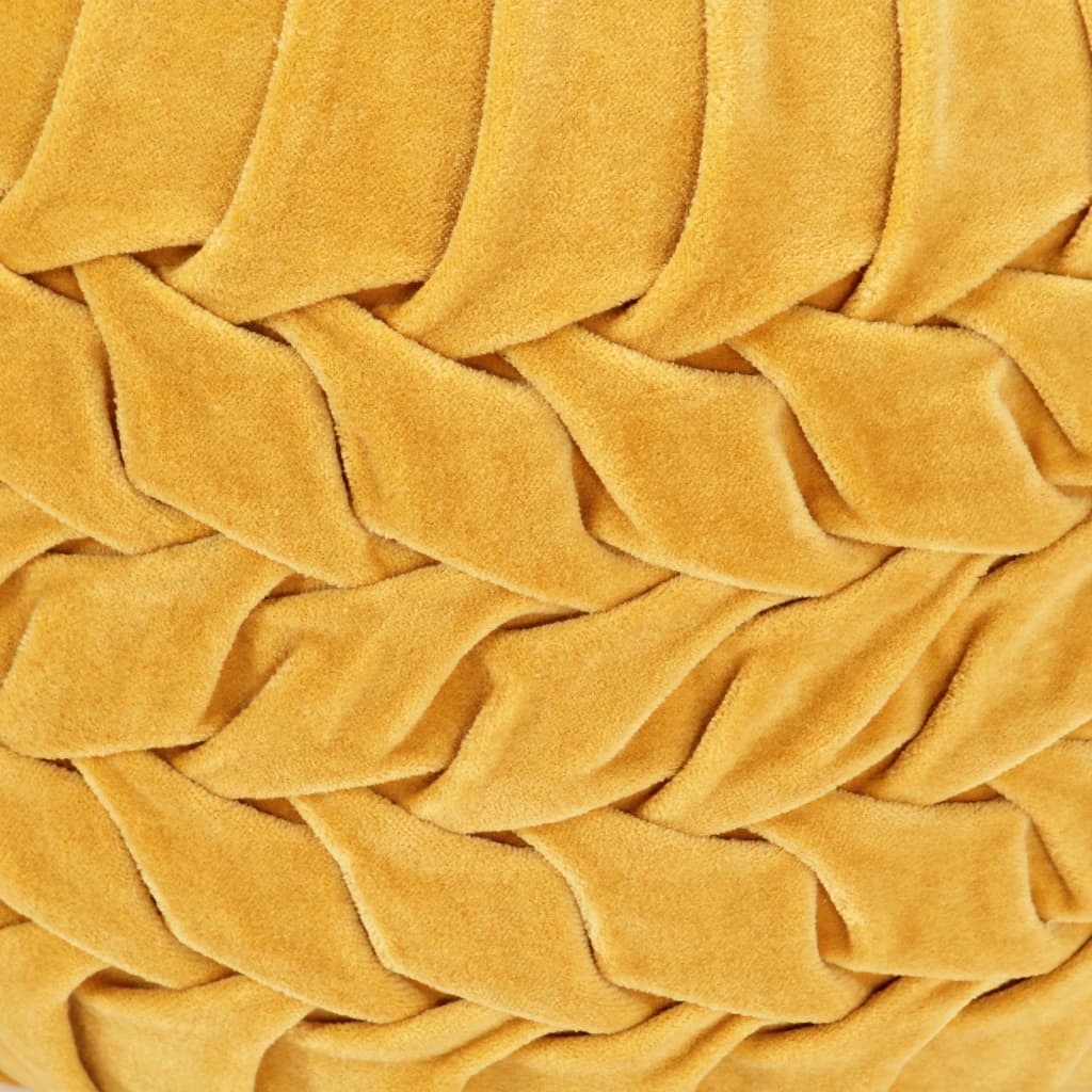 vidaXL Sedací puf bavlněný samet nařasený 40 x 30 cm žlutý