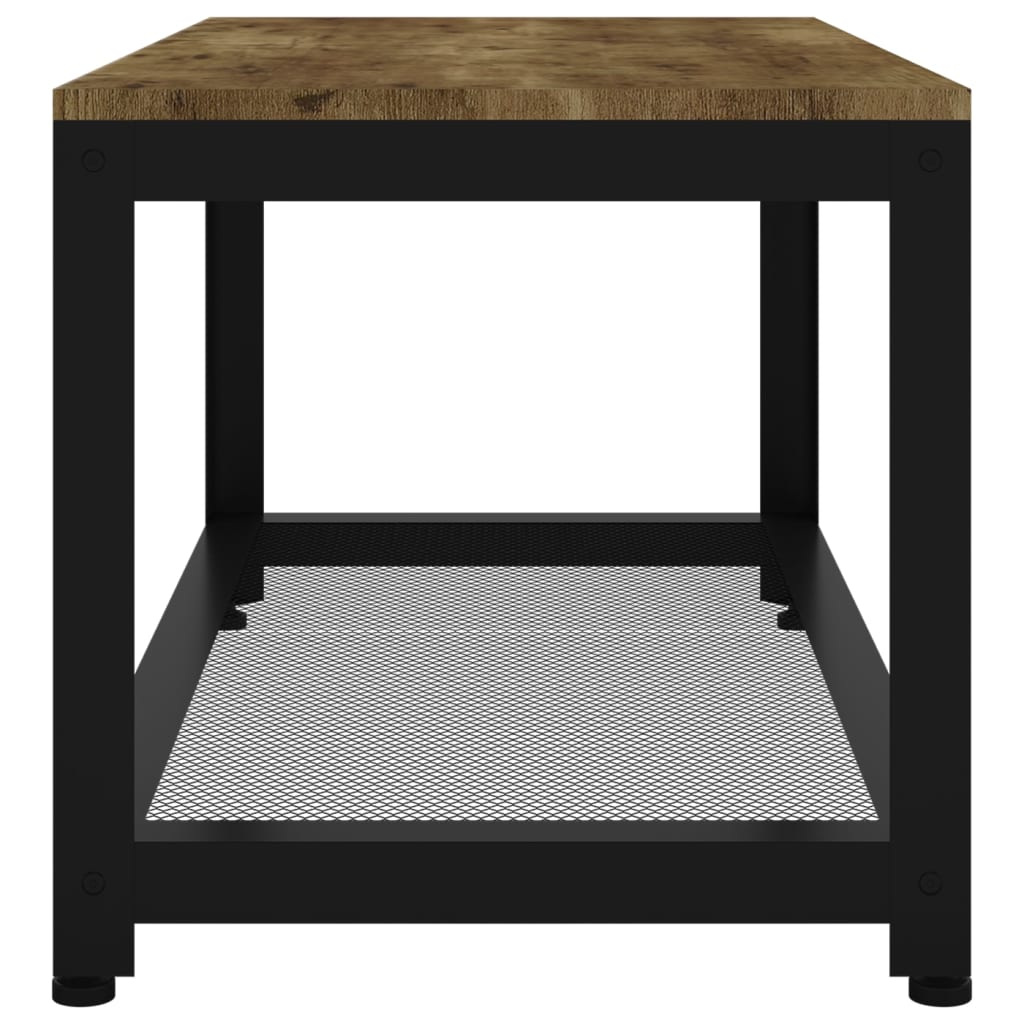 vidaXL Konferenční stolek tmavě hnědý a černý 90x45x45 cm MDF a železo