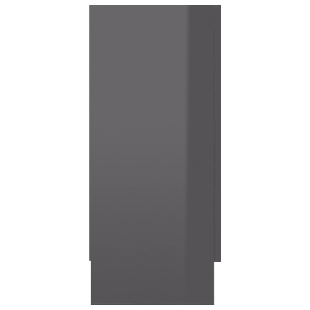 vidaXL Příborník šedý vysoký lesk 120 x 30,5 x 70 cm dřevotříska