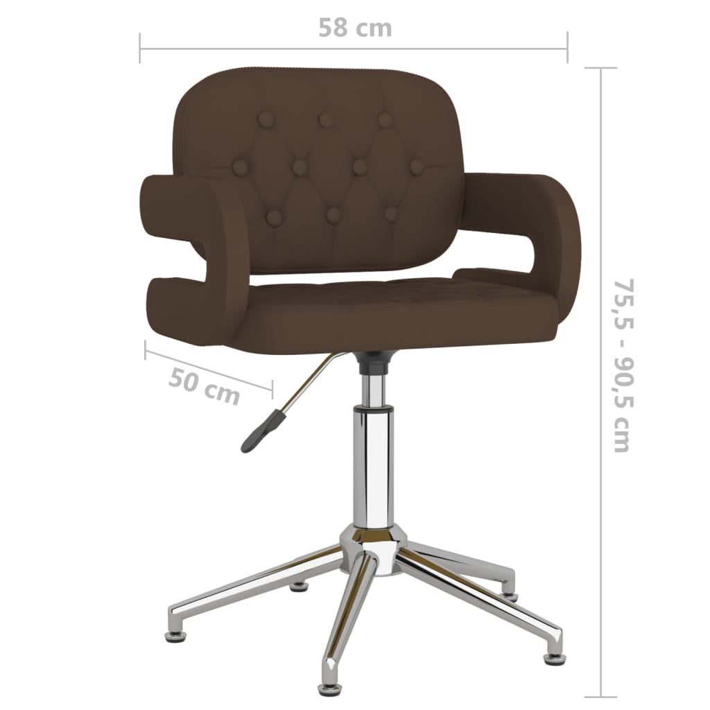 vidaXL Otočné jídelní židle 2 ks hnědé umělá kůže