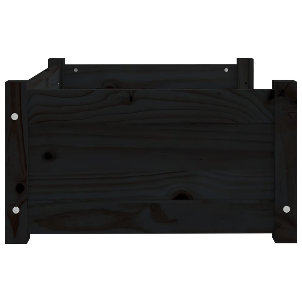 vidaXL Pelíšek pro psy černý 65,5 x 50,5 x 28 cm masivní borovice