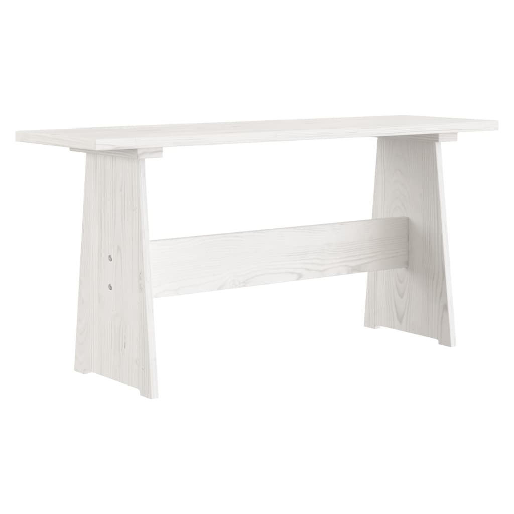 vidaXL Jídelní stůl s lavicí bílý masivní borové dřevo