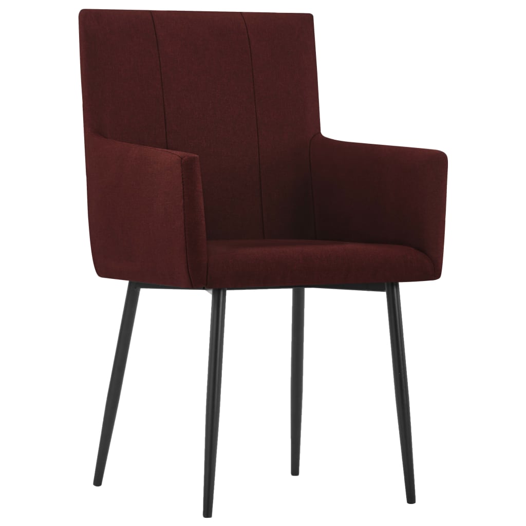vidaXL Jídelní židle s područkami 2 ks vínové textil