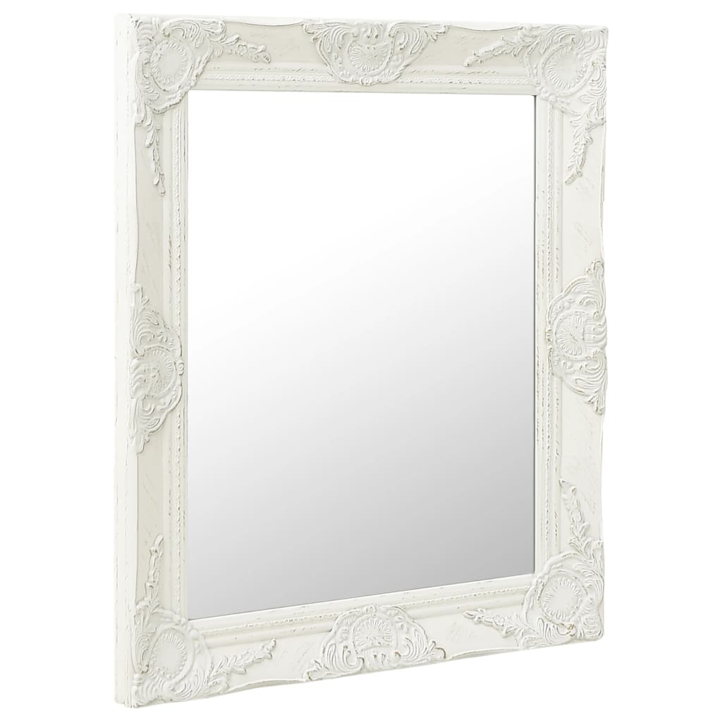 vidaXL Nástěnné zrcadlo barokní styl 50 x 60 cm bílé