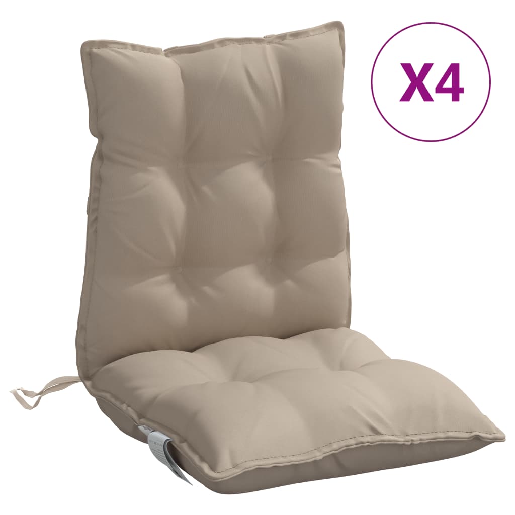 vidaXL Podušky na židli s nízkým opěradlem 4 ks taupe oxfordská látka