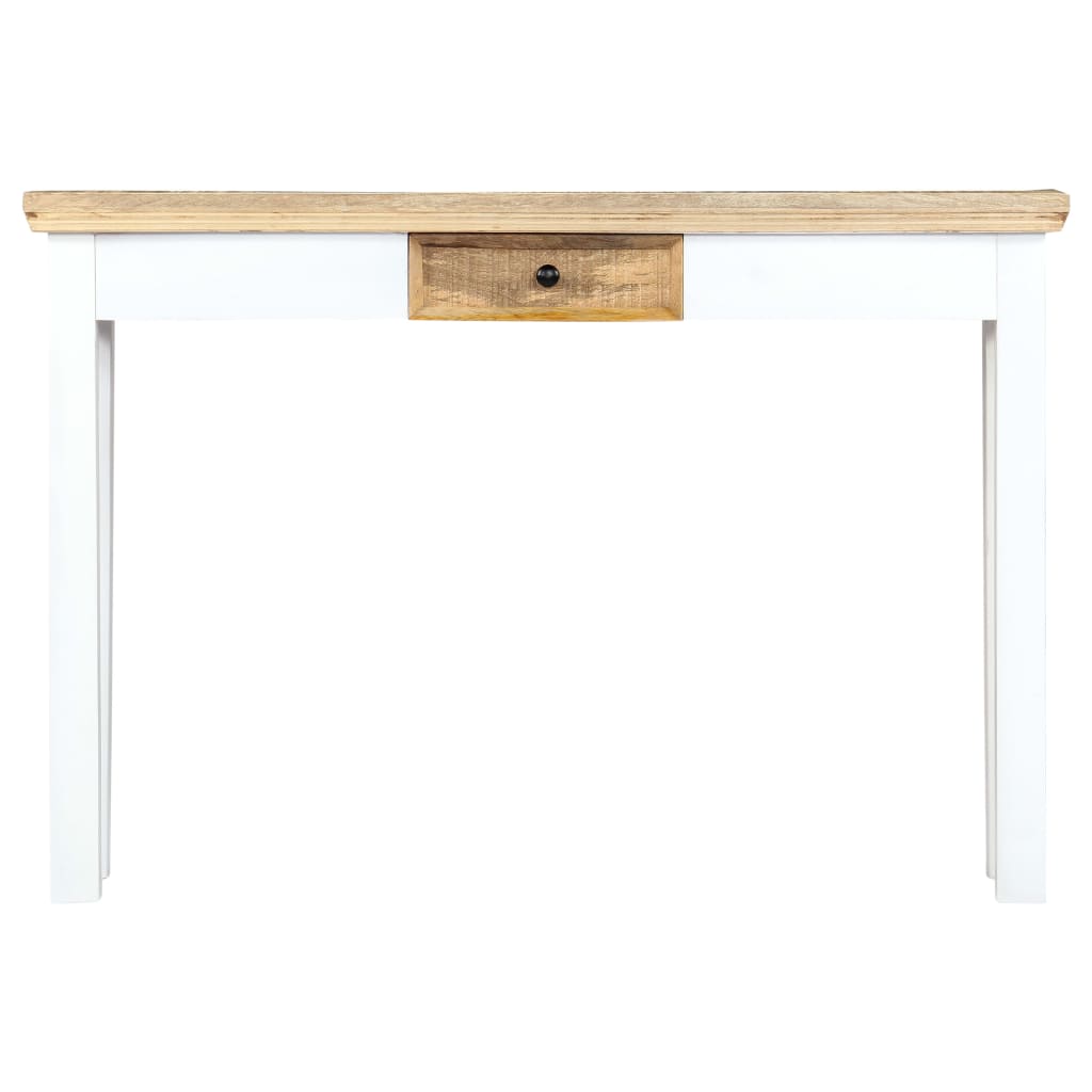 vidaXL Konzolový stůl bílohnědý 110x35x75cm masivní mangovníkové dřevo