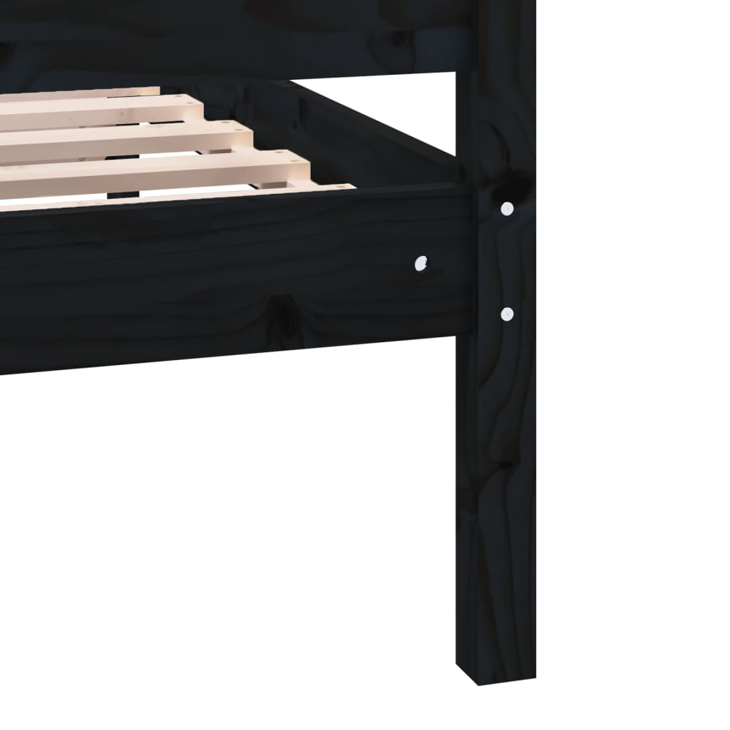 vidaXL Rám postele černý masivní dřevo 120 x 200 cm