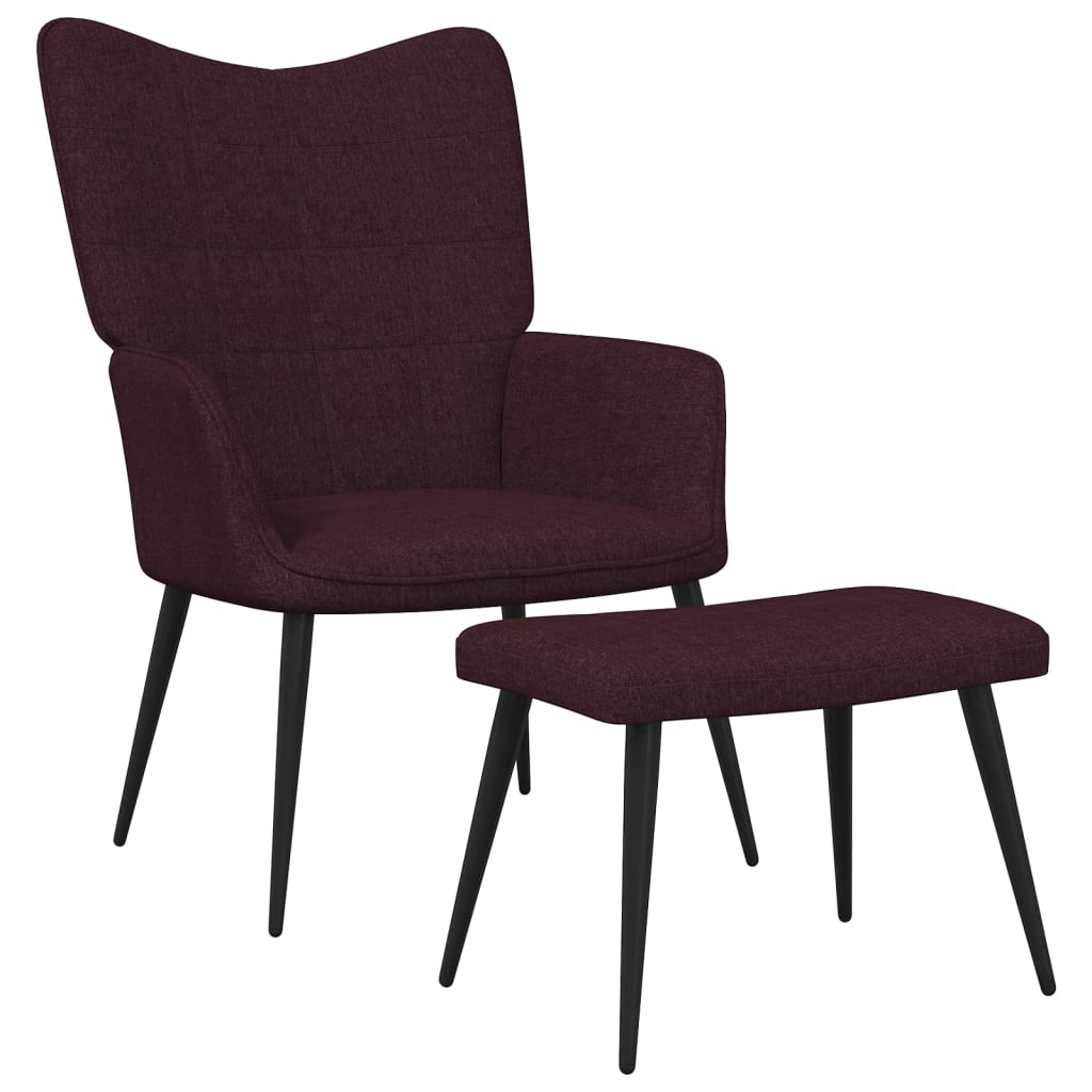 vidaXL Relaxační židle se stoličkou fialová textil