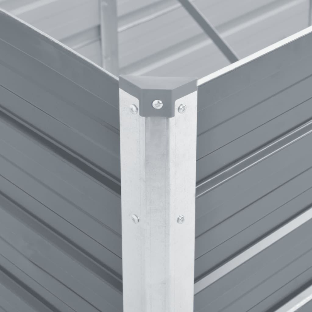 vidaXL Vyvýšený záhon pozinkovaná ocel 320 x 80 x 77 cm šedý