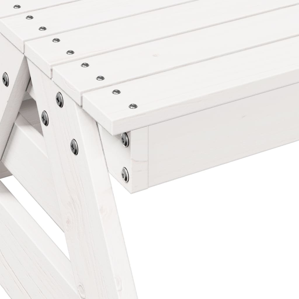 vidaXL Piknikový stůl pro děti bílý 88x97x52 cm masivní borové dřevo