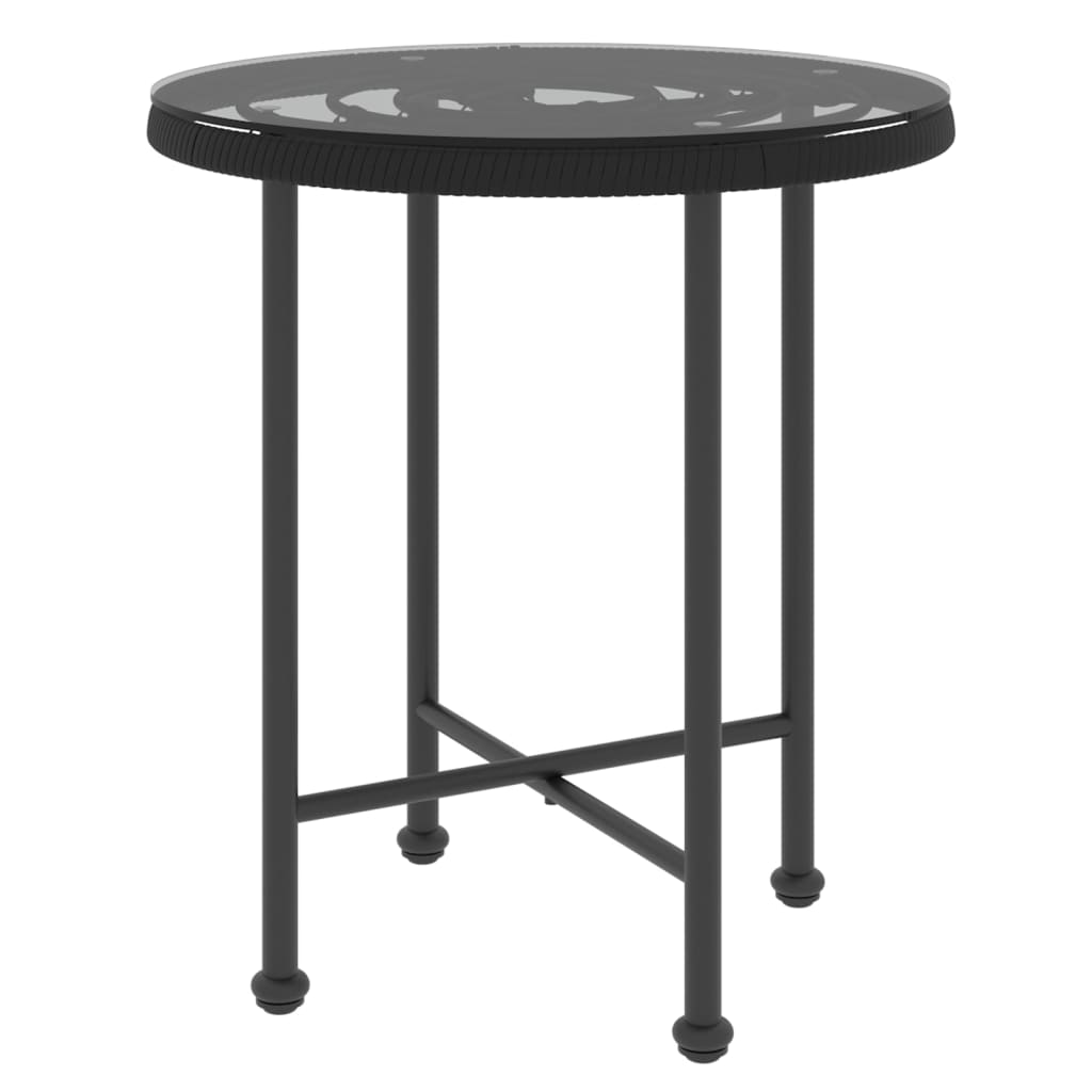 vidaXL Jídelní stůl černý Ø 50 cm tvrzené sklo a ocel
