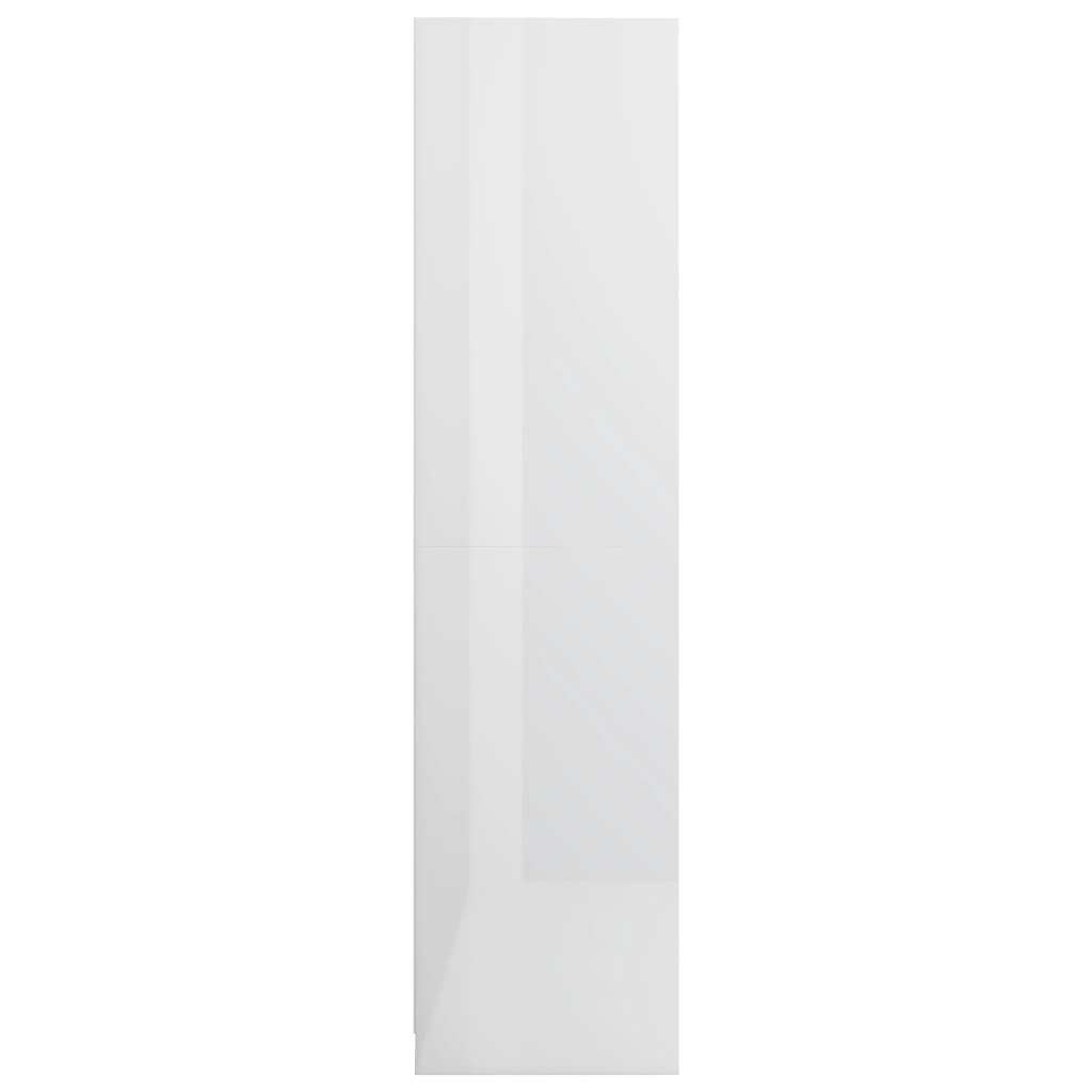 vidaXL Šatní skříň se zásuvkami bílá s leskem 50x50x200 cm dřevotříska