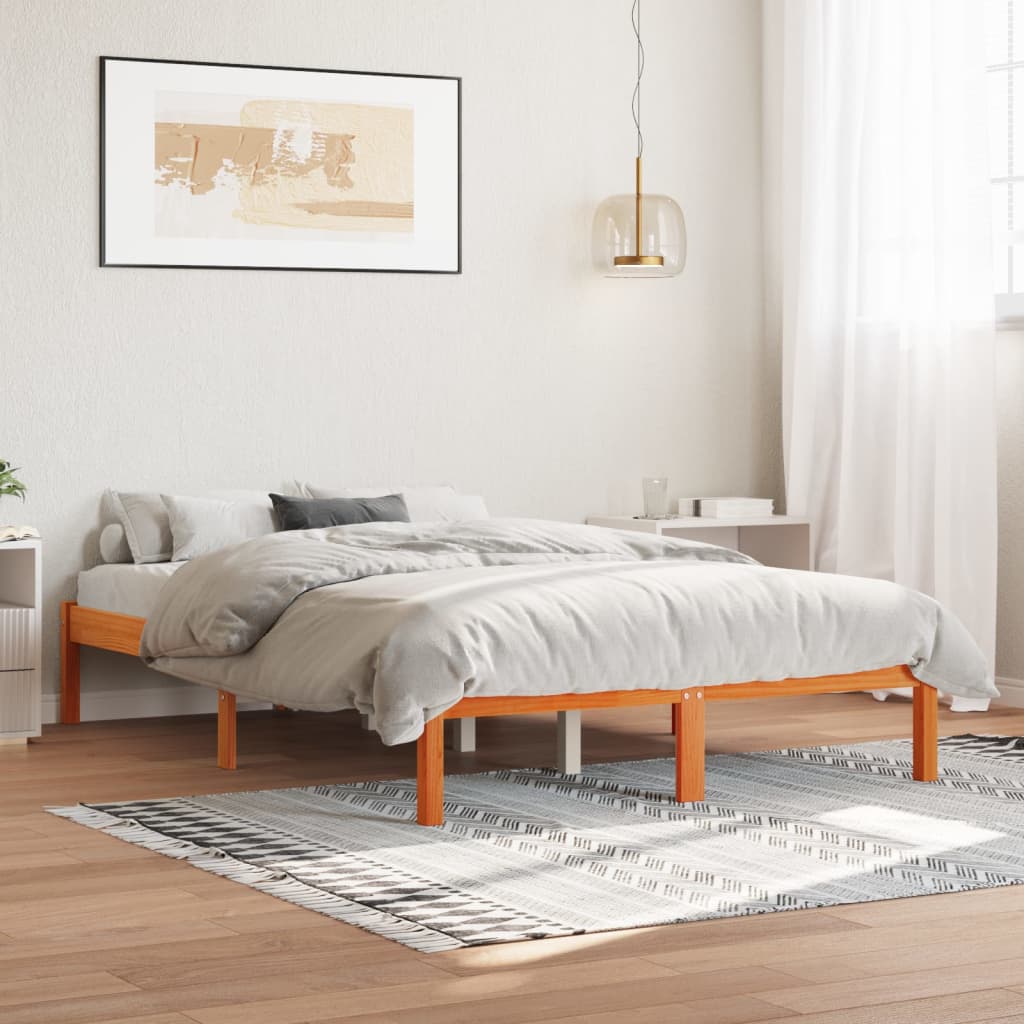vidaXL Rám postele voskově hnědý 120 x 200 cm masivní borovice