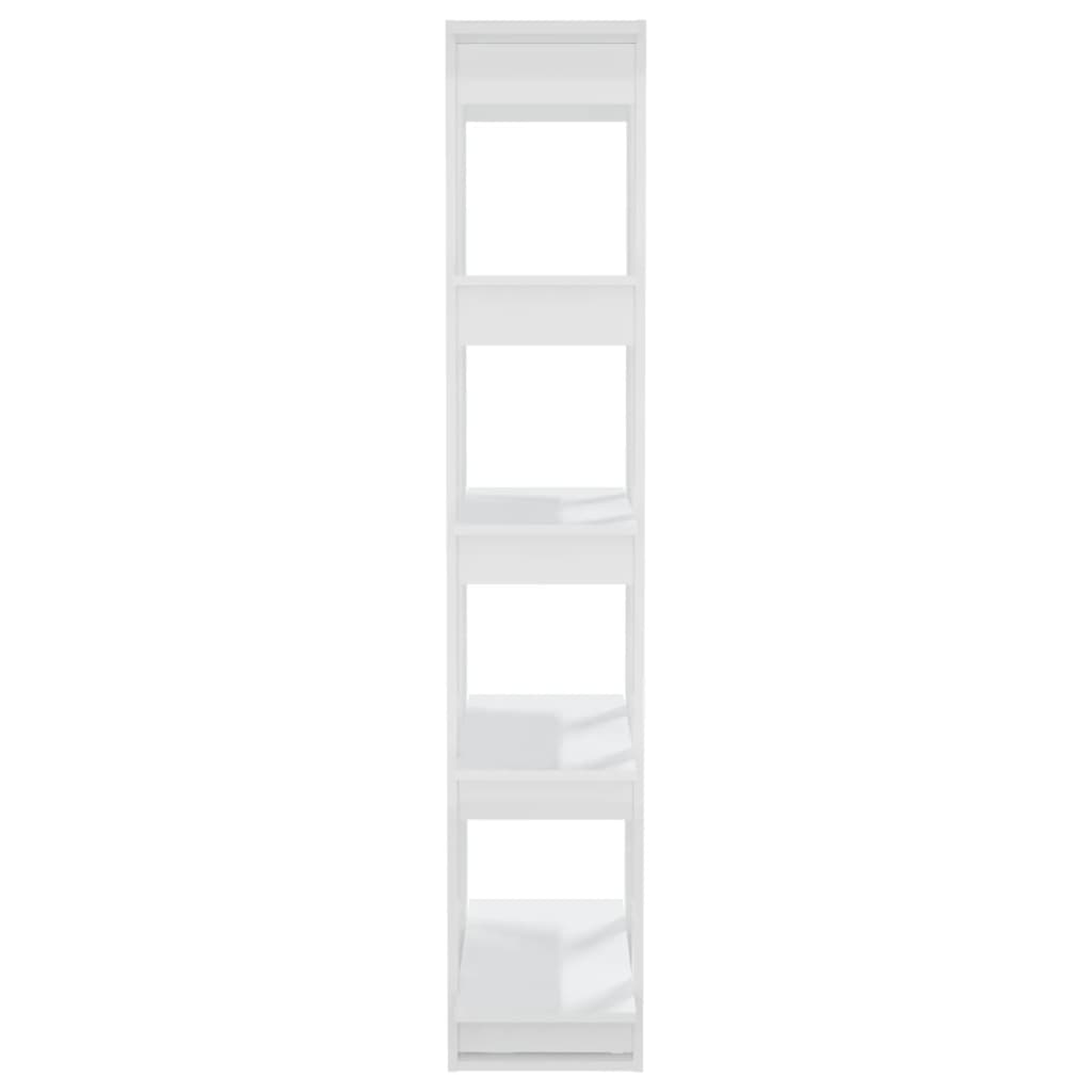 vidaXL Knihovna / dělicí stěna bílá s vysokým leskem 80 x 30 x 160 cm