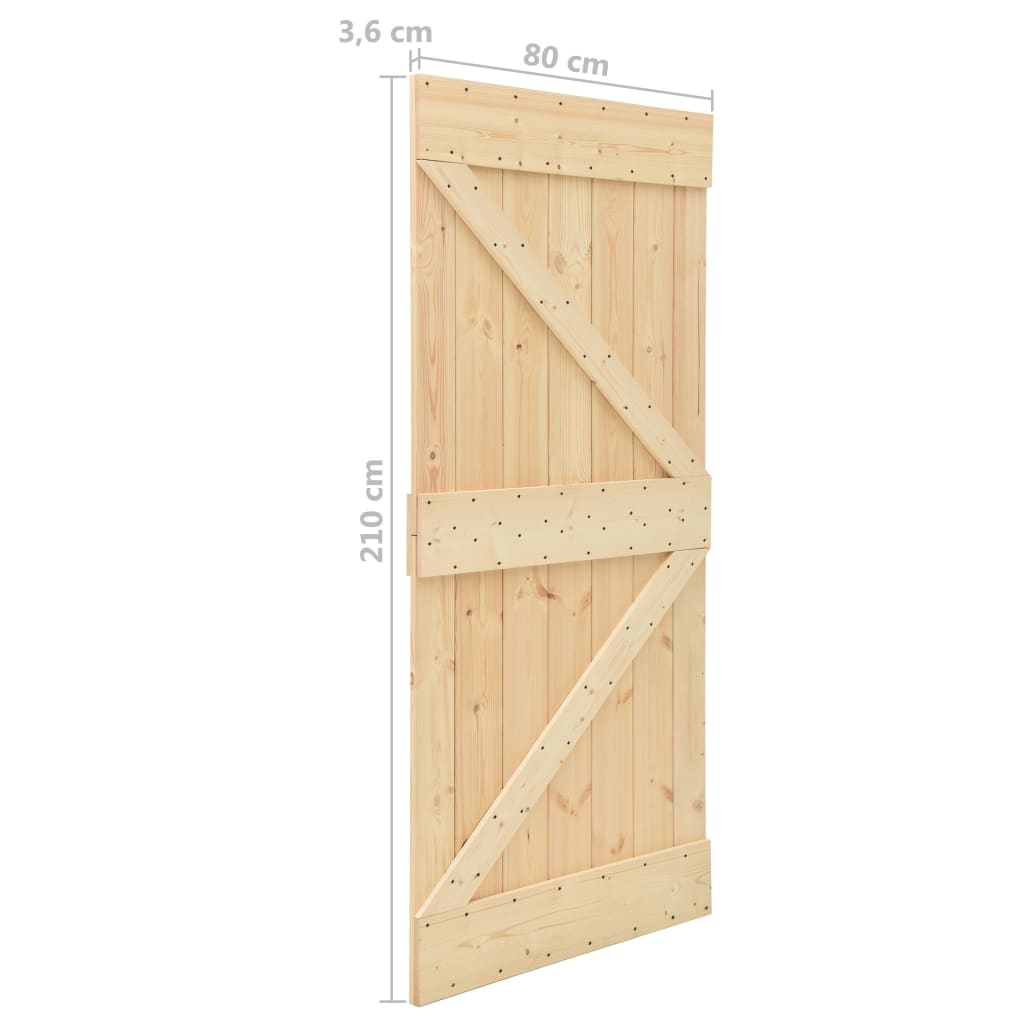 vidaXL Dveře 80 x 210 masivní borové dřevo