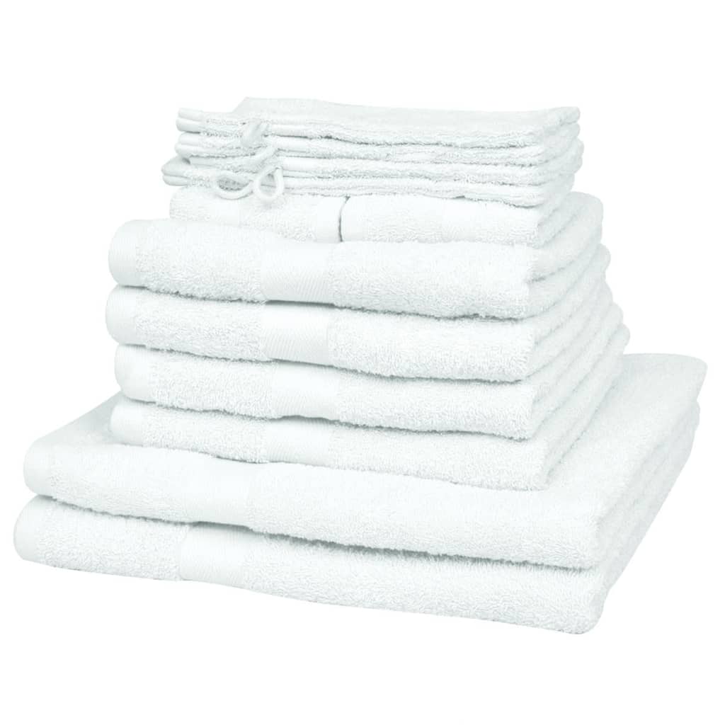 vidaXL Sada ručníků a osušek 12 ks bavlna 500 g/m² bílá