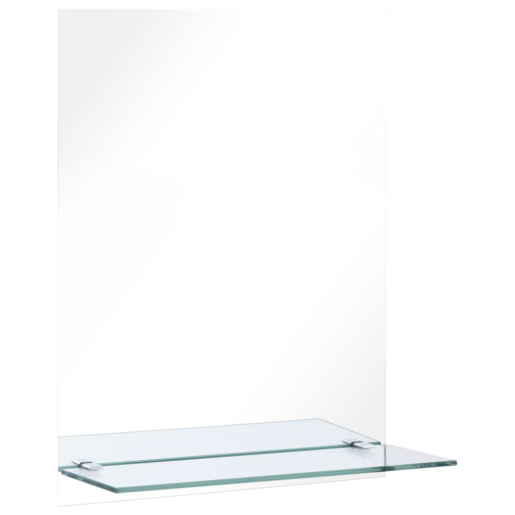 vidaXL Nástěnné zrcadlo s policí 50 x 70 cm tvrzené sklo