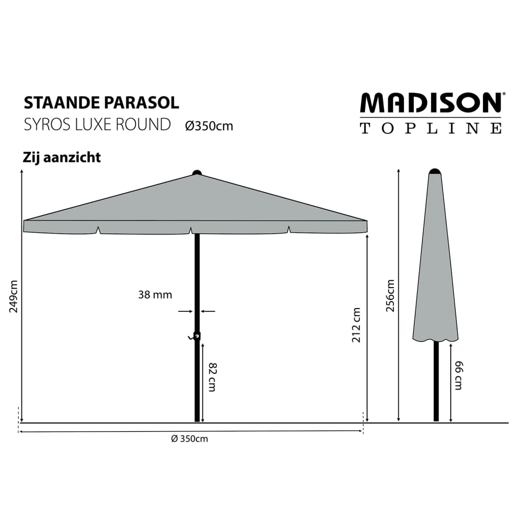 Madison Slunečník Syros Luxe 350 cm kulatý taupe