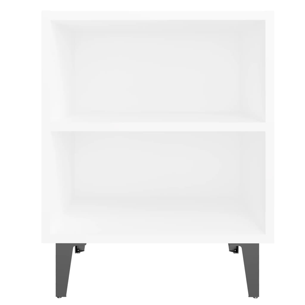 vidaXL Noční stolky s kovovými nohami 2 ks bílé 40 x 30 x 50 cm
