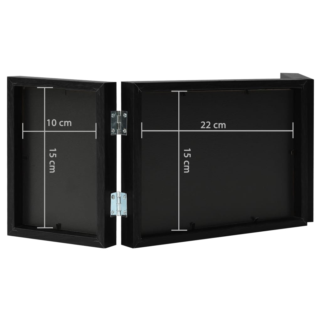 vidaXL Třídílný fotorámeček černý 22 x 15 cm + 2 x (10 x 15 cm)