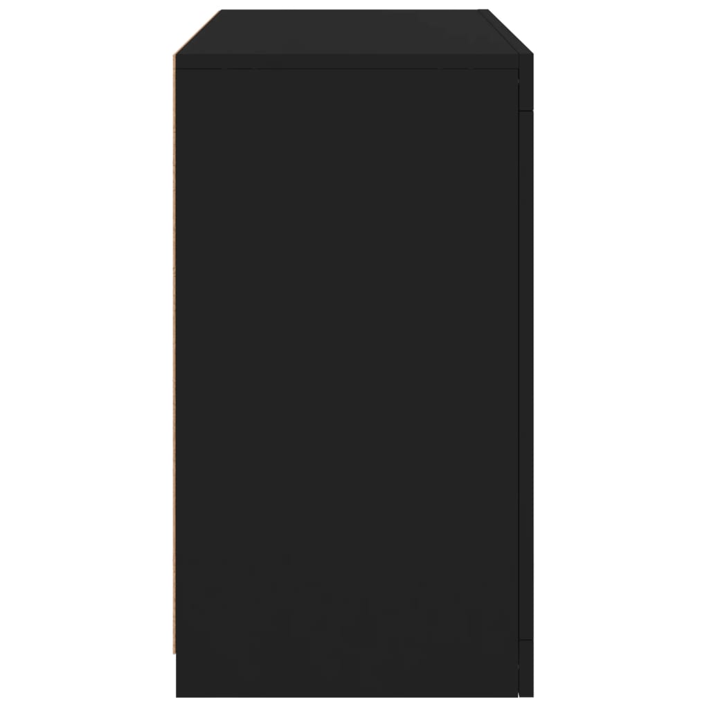vidaXL Příborník s LED osvětlením černý 60,5 x 37 x 67 cm