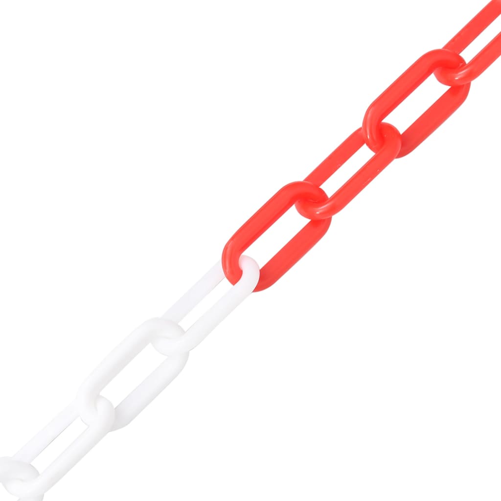 vidaXL Výstražný řetěz červený a bílý 30 m Ø 8 mm plast