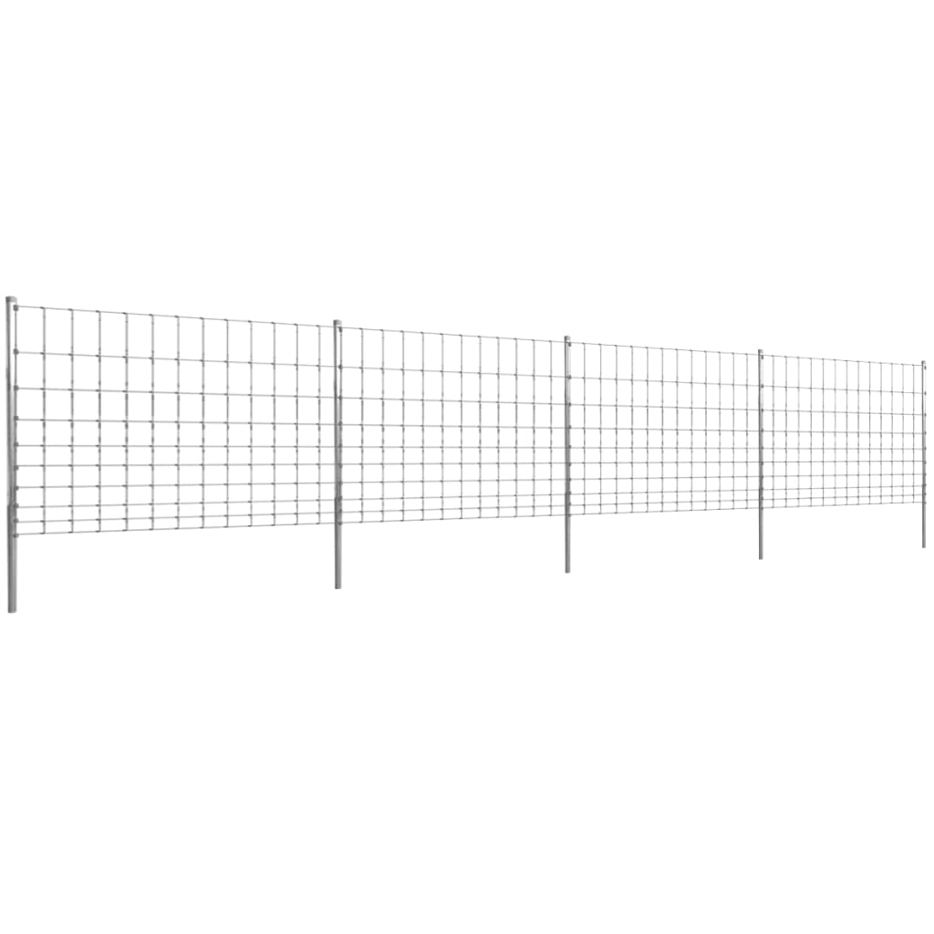 vidaXL Lesnický plot se sloupky pozinkované železo 50 m 120/10/30