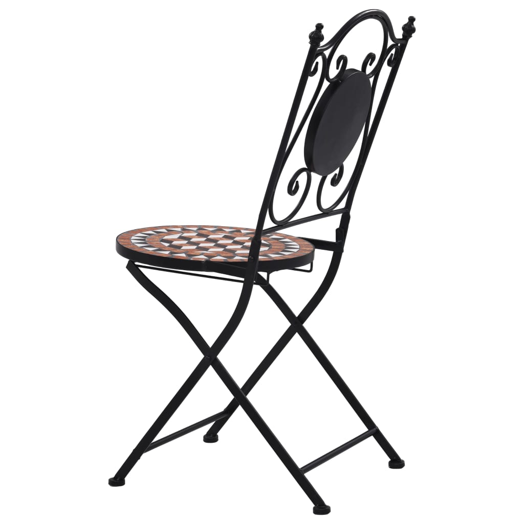 vidaXL Mozaikové bistro židle 2 ks hnědé keramika