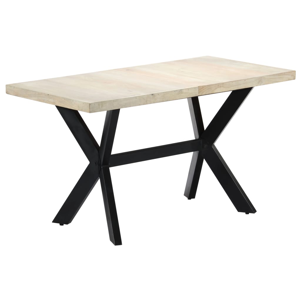 vidaXL Jídelní stůl 140 x 70 x 75 cm masivní bělené mangovníkové dřevo