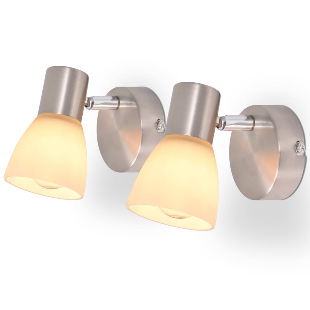 vidaXL Nástěnná lampa, 2 ks, E14, stříbrná