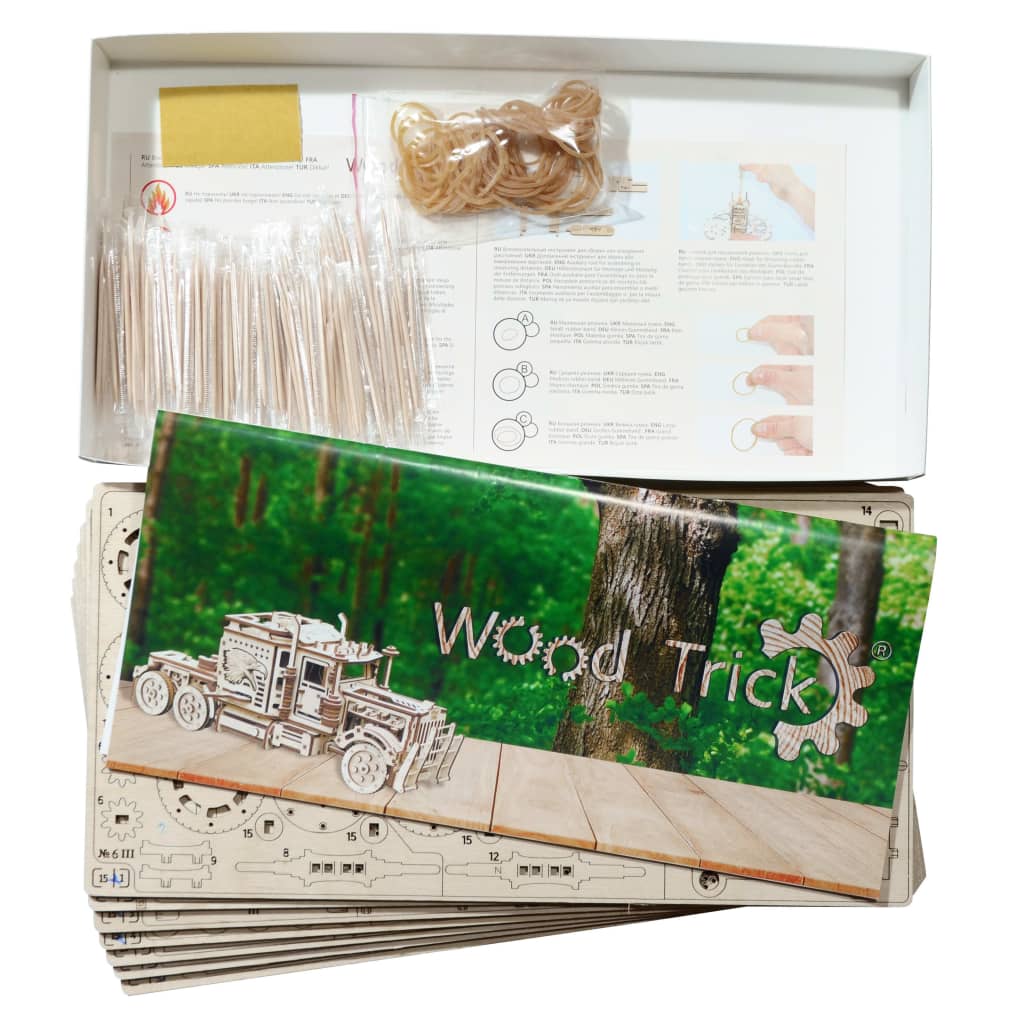 425874 Wood Trick Wooden Scale Model Kit Big Rig
