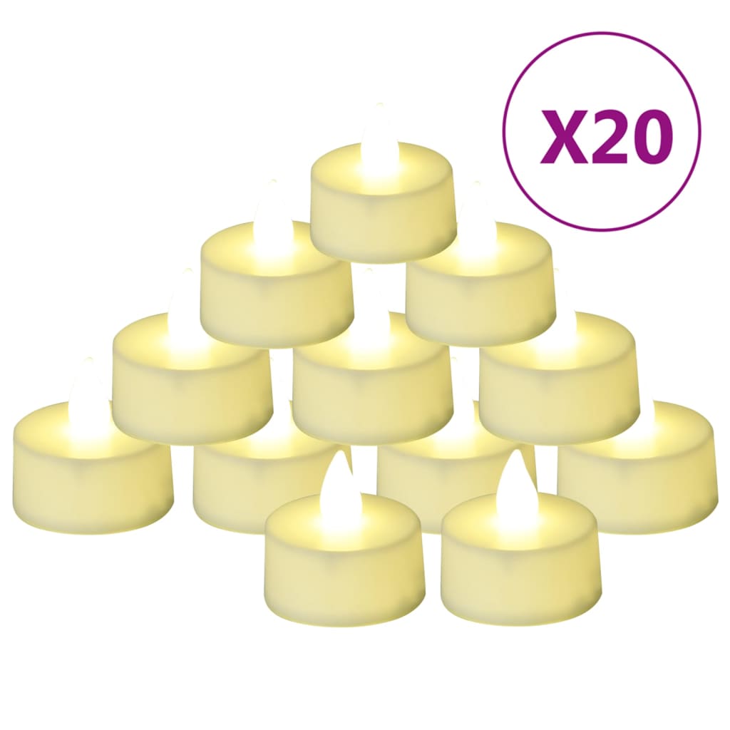 vidaXL Bezplamenné elektrické čajové svíčky LED 20 ks teplé bílé