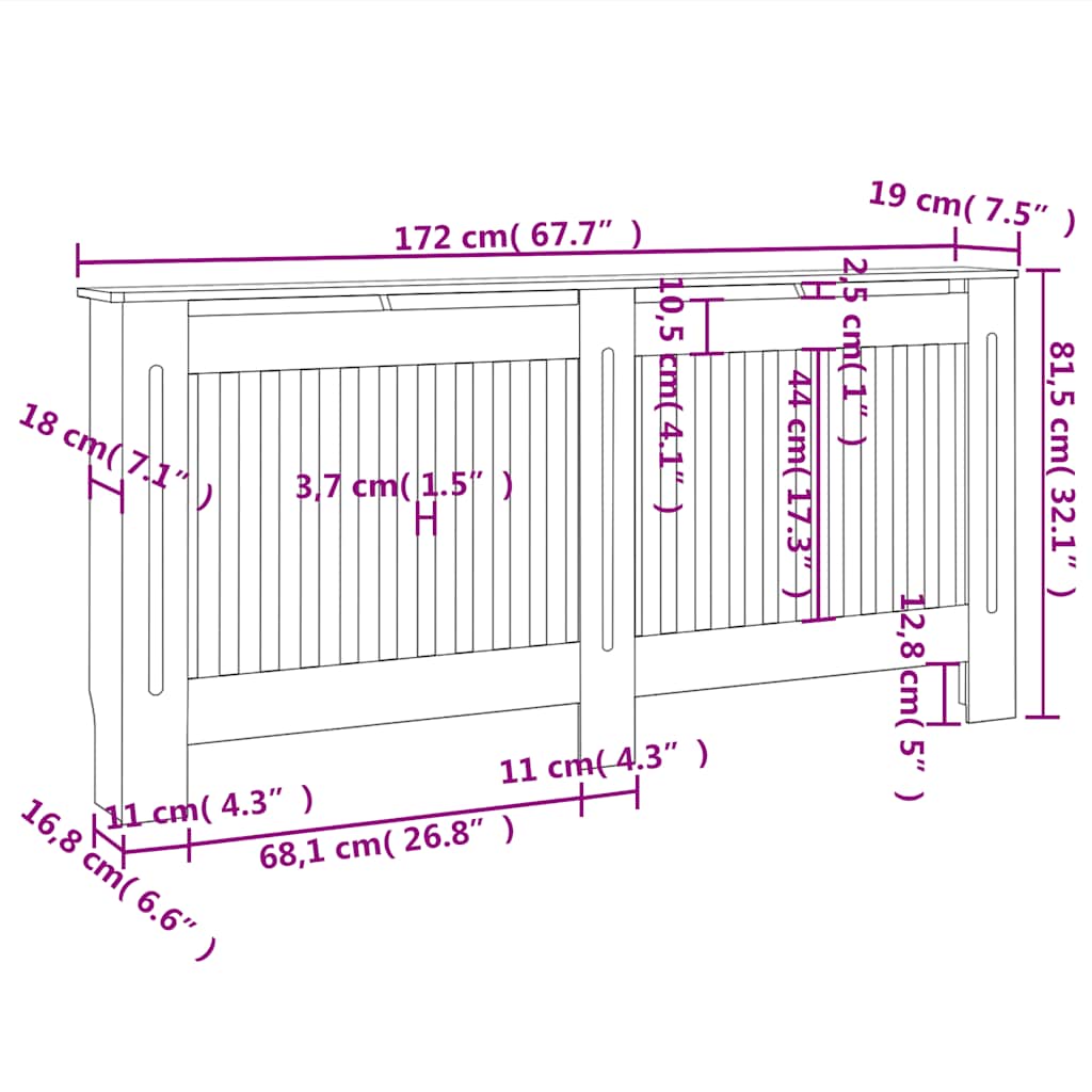 Copritermosifone 172x19x81,5 cm MDF | Leroy Merlin