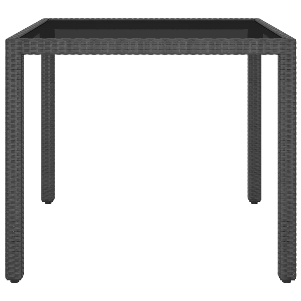 vidaXL Zahradní stolek černý 90 x 90 x 75 cm polyratan