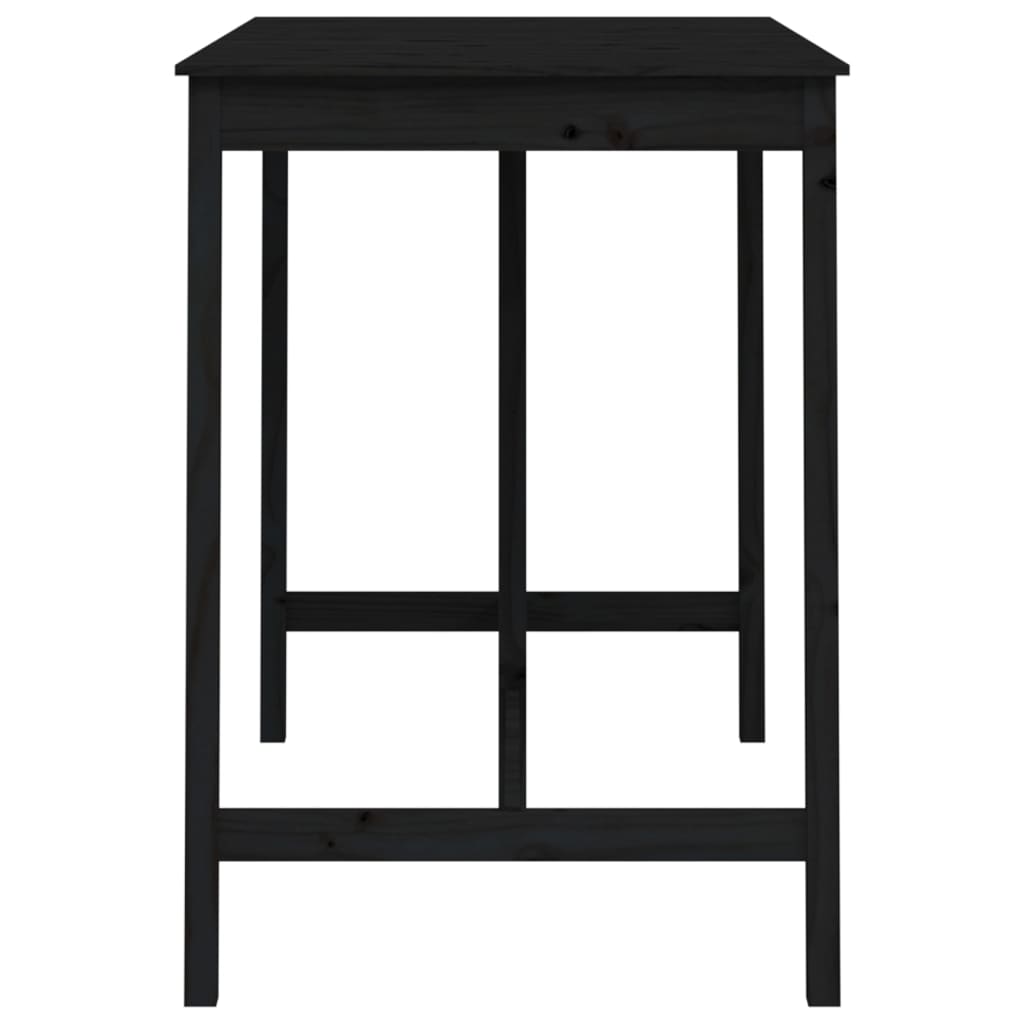 vidaXL Barový stolek černý 140 x 80 x 110 cm masivní borové dřevo