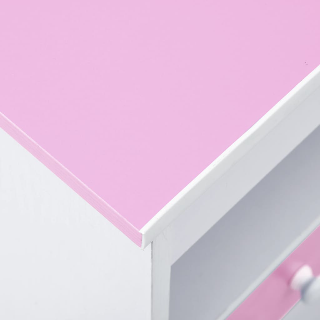 vidaXL Dětský kreslicí a psací stůl náklopný růžový a bílý
