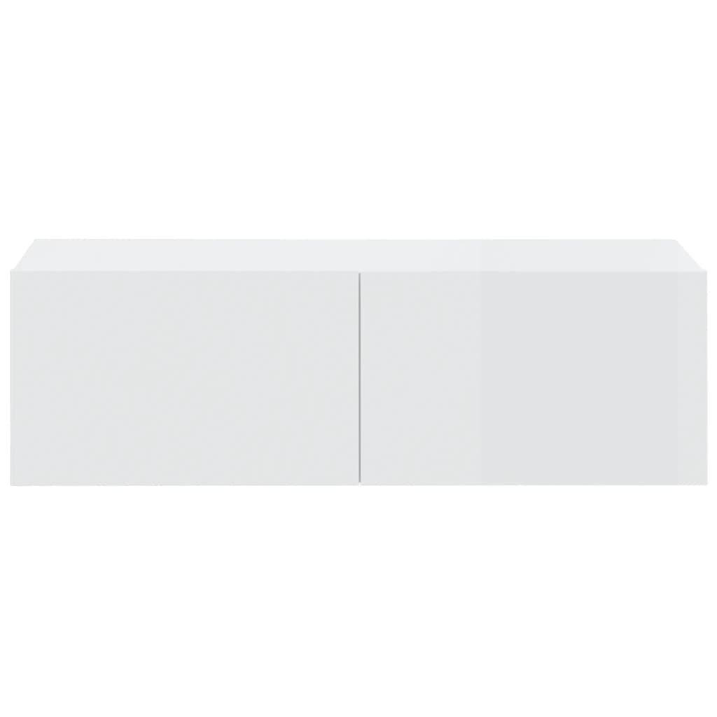 vidaXL Nástěnné TV skříňky 2 ks lesklé bílé 100 x 30 x 30 cm kompozit
