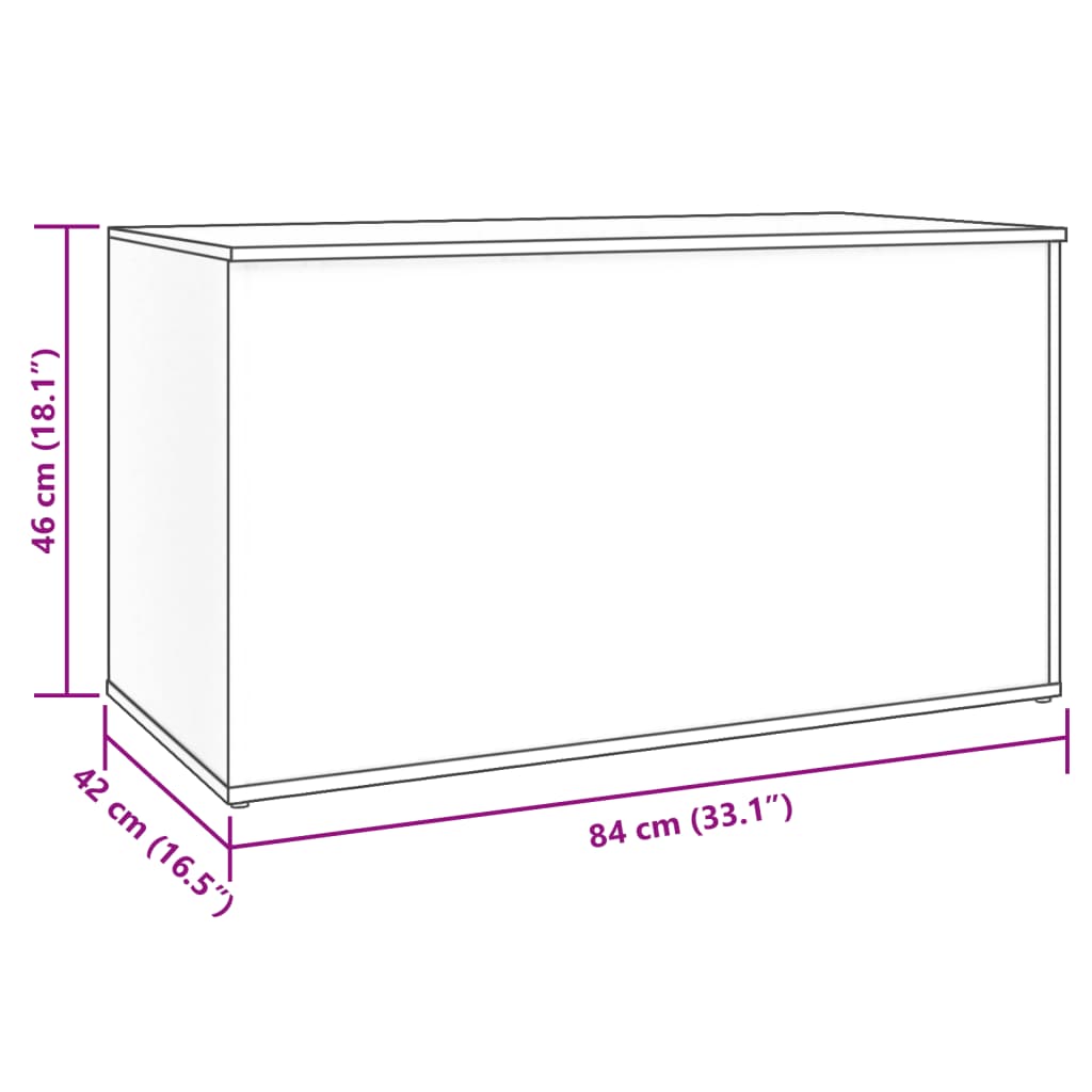VidaXL Úložná truhla bílá 84 x 42 x 46 cm kompozitní dřevo