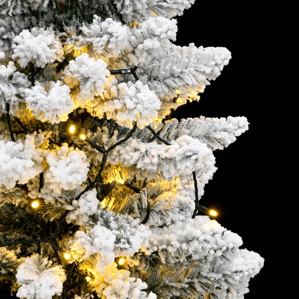 vidaXL Umělý sklápěcí vánoční stromek s 300 LED zasněžený 210 cm