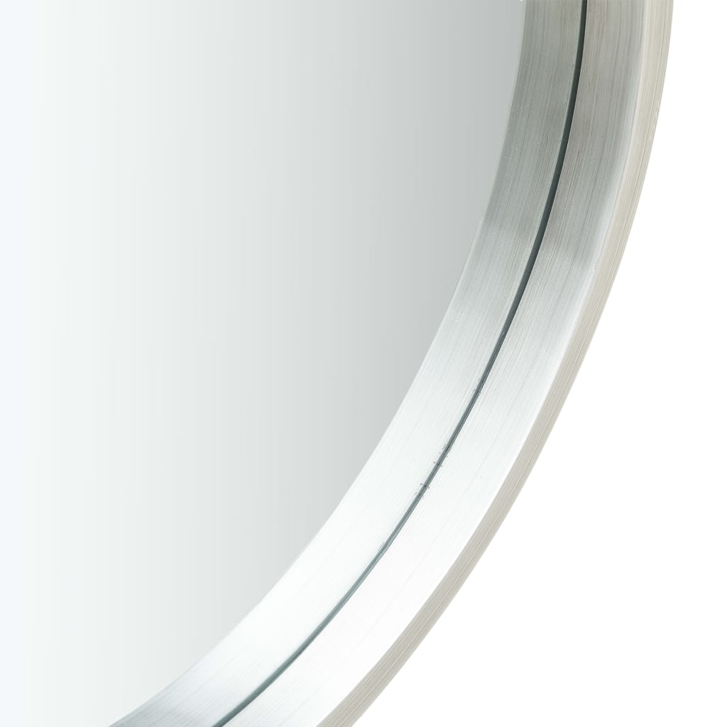 vidaXL Nástěnné zrcadlo s popruhem 50 cm stříbrné