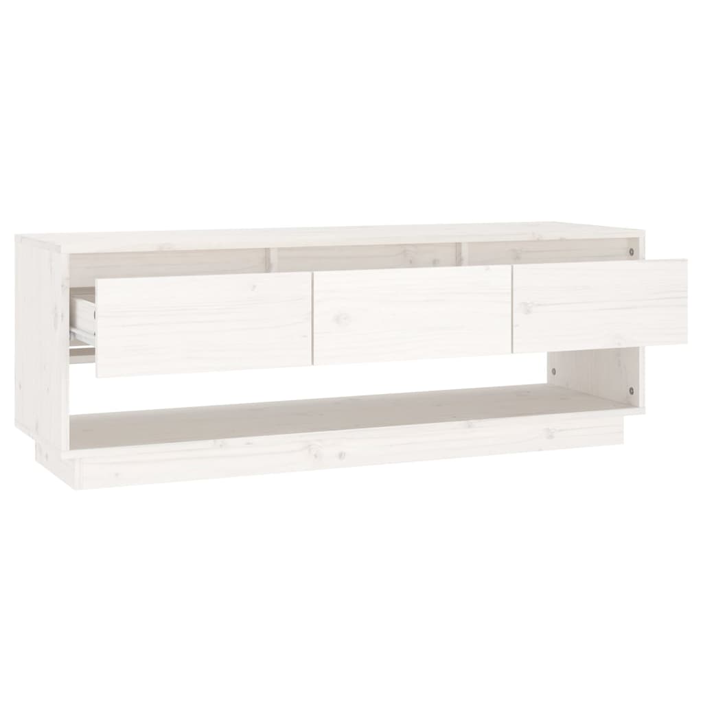 vidaXL TV skříňka bílá 110,5 x 34 x 40 cm masivní borové dřevo