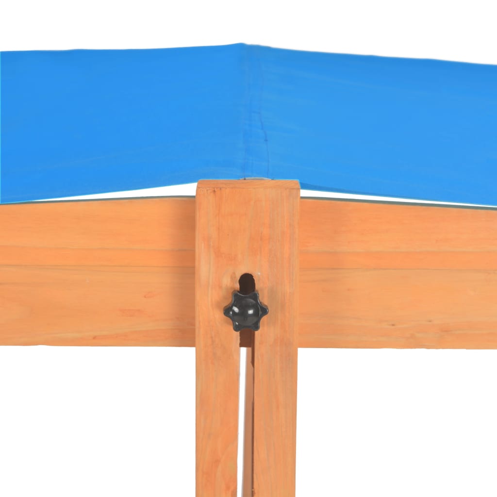 vidaXL Pískoviště s nastavitelnou stříškou jedlové dřevo modré UV 50