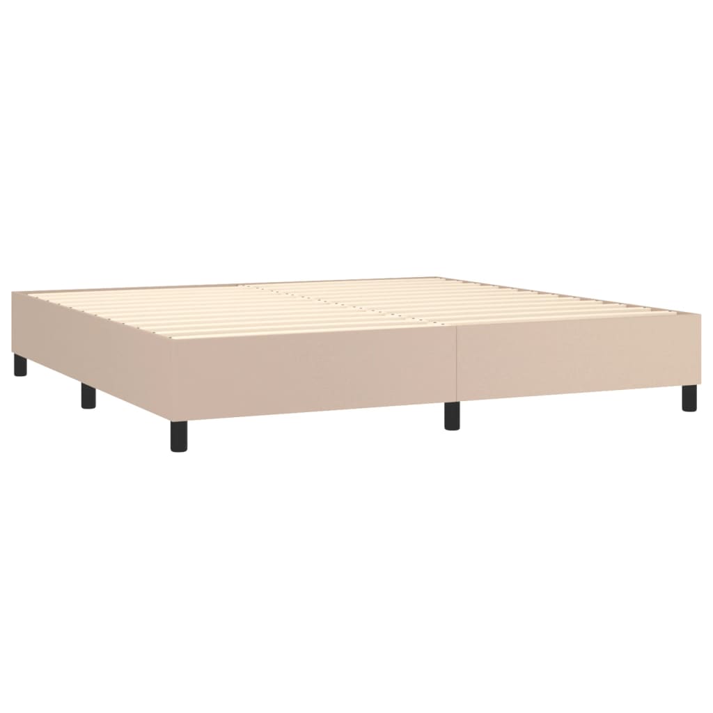 vidaXL Box spring postel s matrací cappuccino 200 x 200 cm umělá kůže