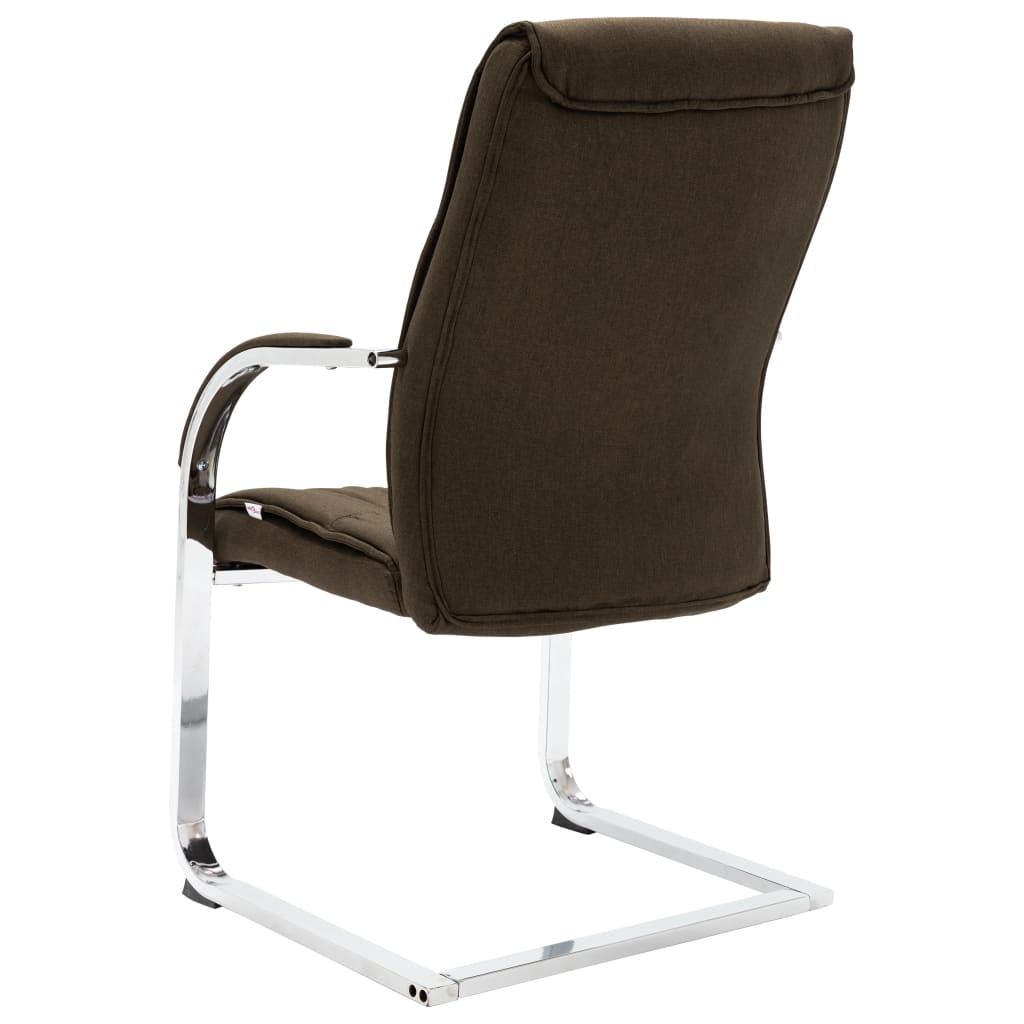 vidaXL Konzolová kancelářská židle hnědá textil