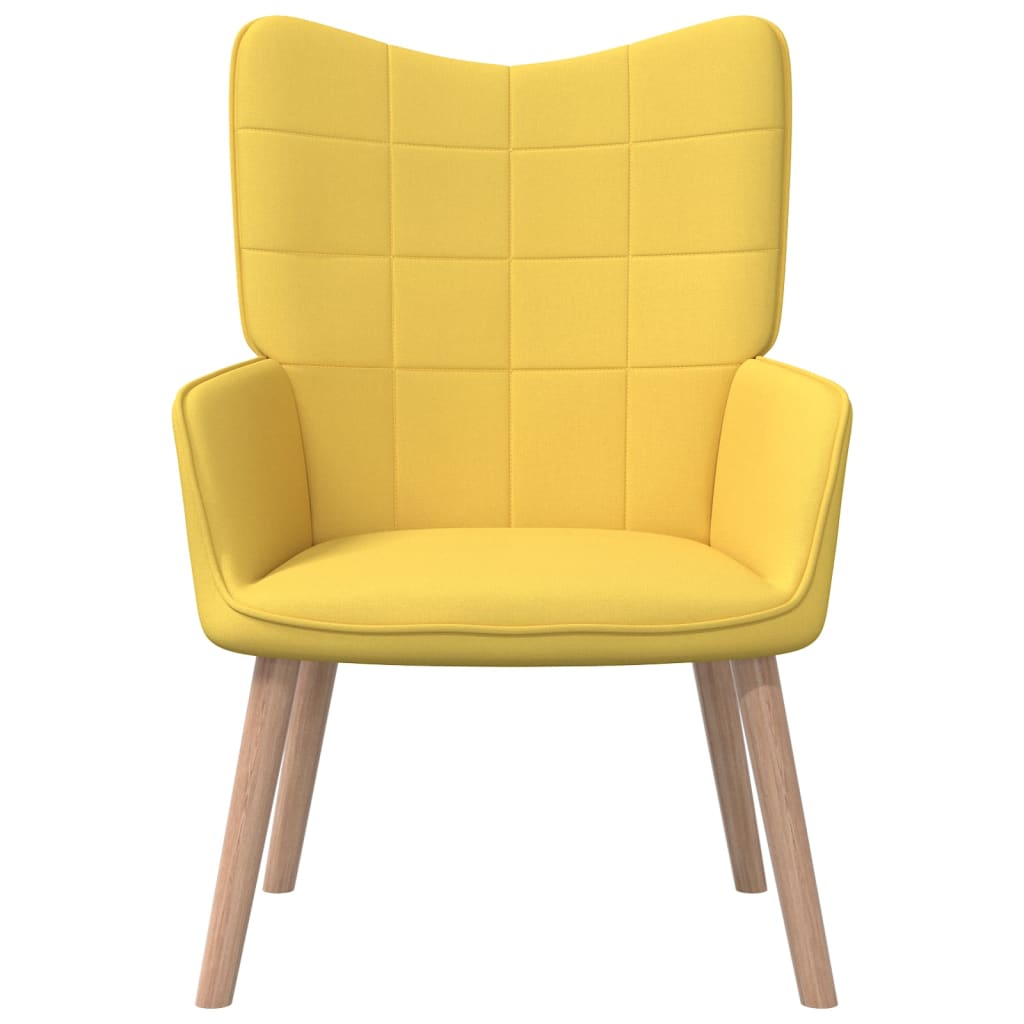 vidaXL Relaxační křeslo se stoličkou hořčicově žluté textil