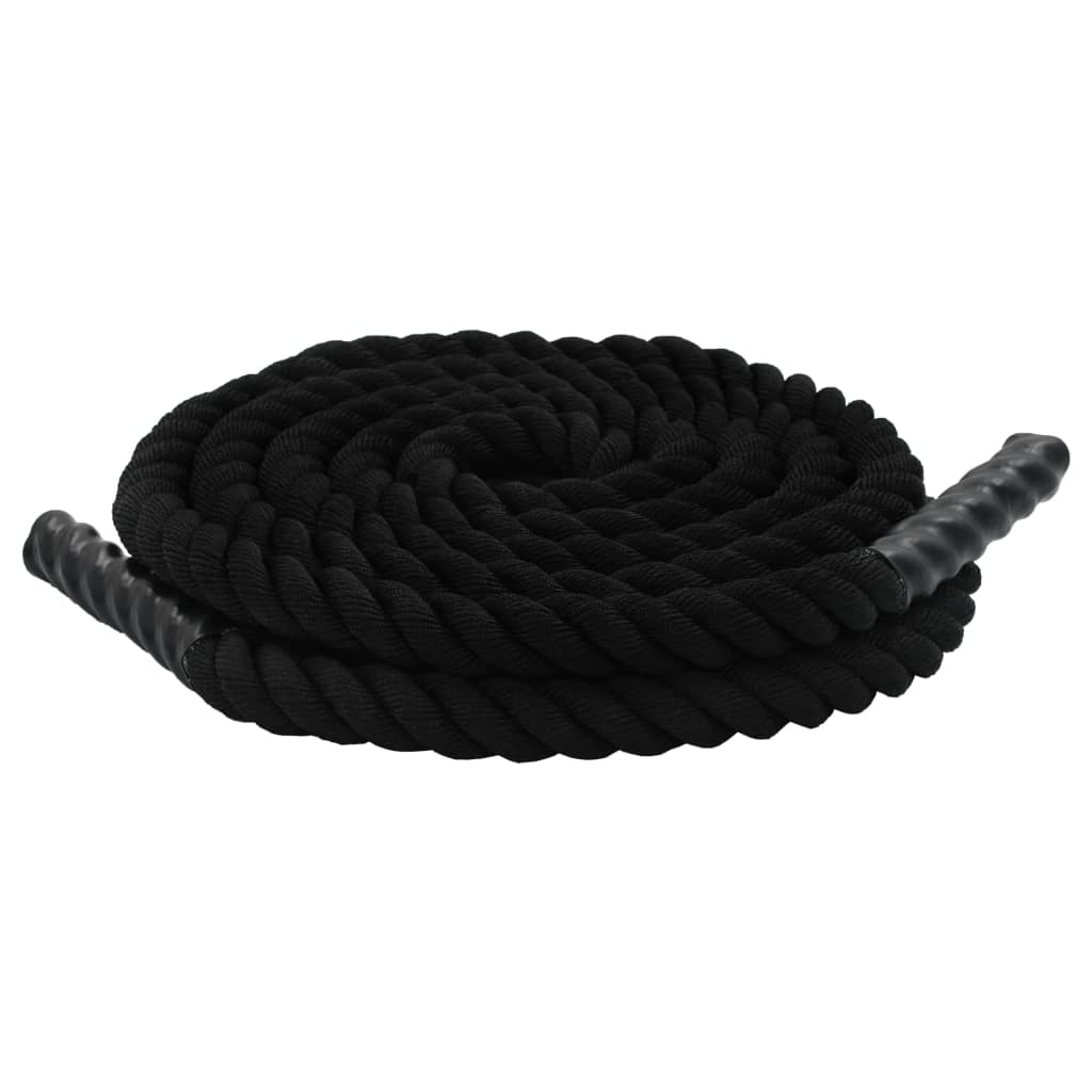vidaXL Posilovací lano 15 m polyester černé