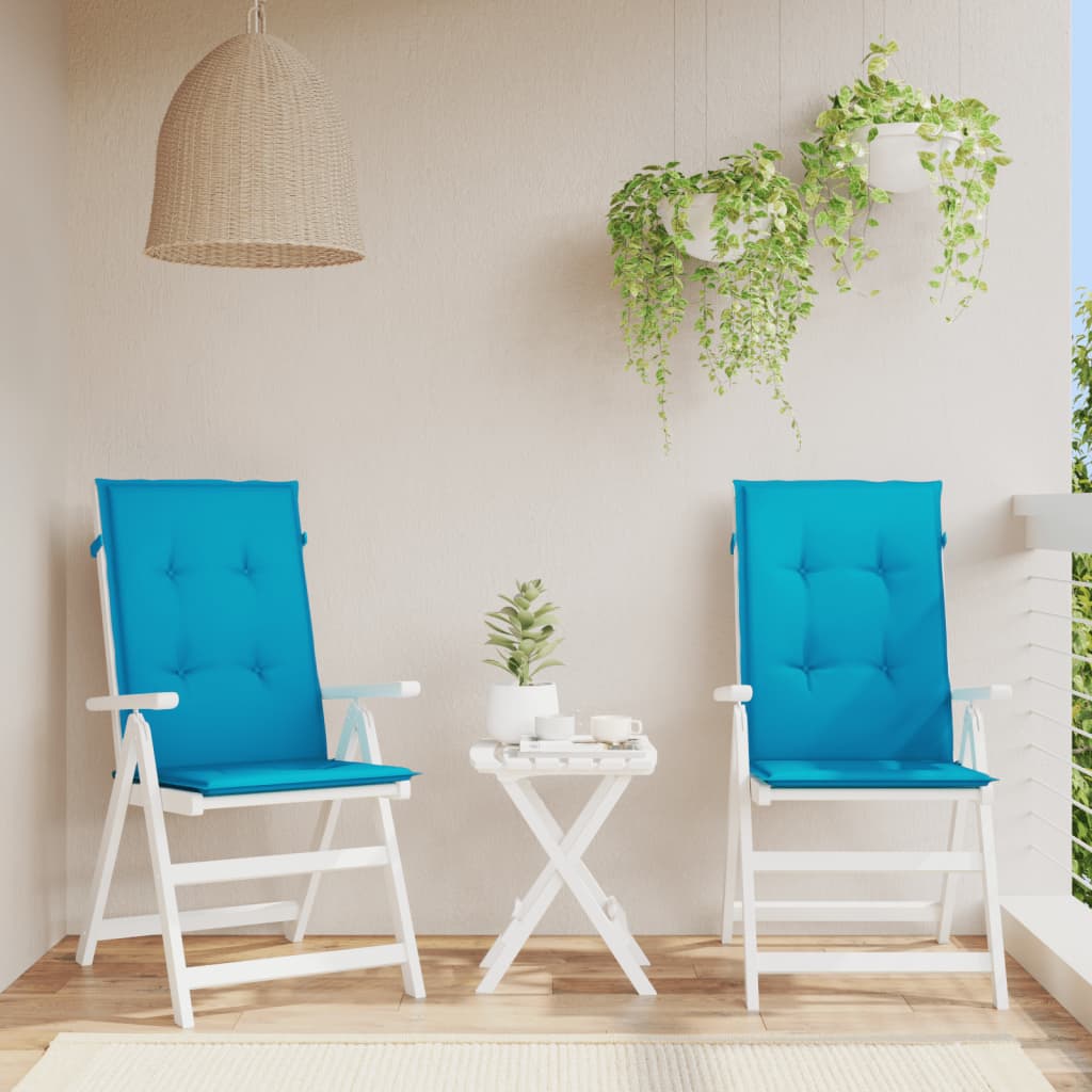 vidaXL Polstry na zahradní židle 2 ks, modré, 120x50x3 cm