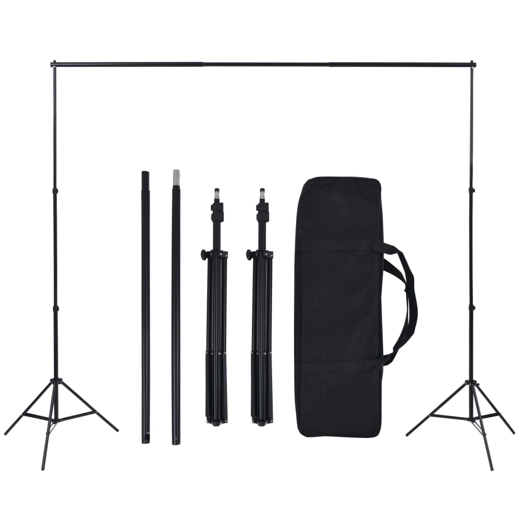 vidaXL Foto studio set s pozadím, osvětlením a deštníky