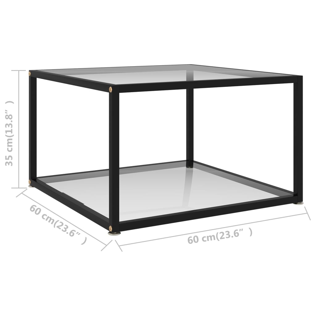 vidaXL Konferenční stolek průhledný 60 x 60 x 35 cm tvrzené sklo