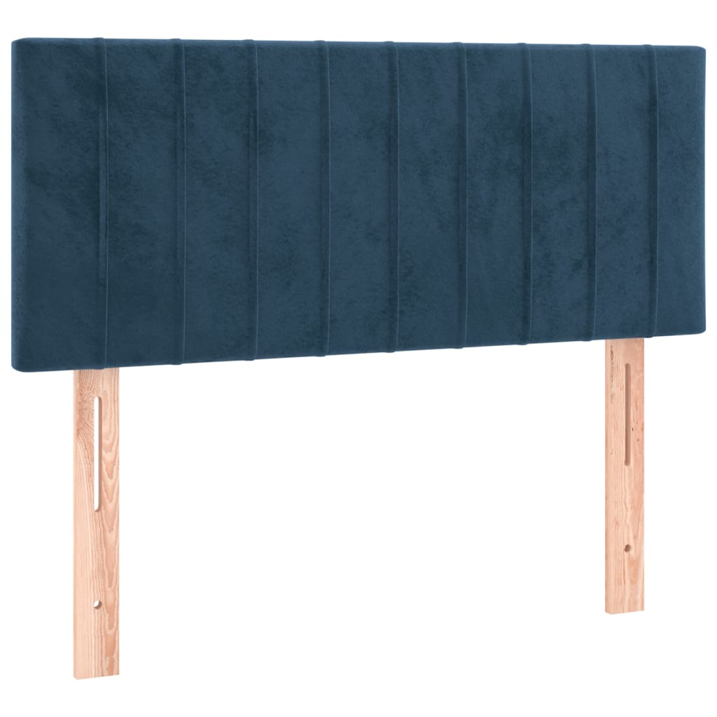 vidaXL Box spring postel s matrací tmavě modrá 80 x 200 cm samet